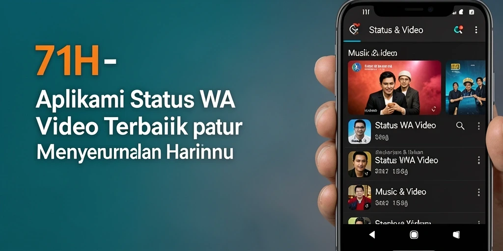 Antarmuka aplikasi 71H untuk Status WA Video yang menarik dan mudah digunakan.