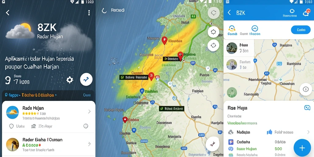 Tampilan antarmuka aplikasi Radar Hujan 8ZK yang informatif dan mudah digunakan.