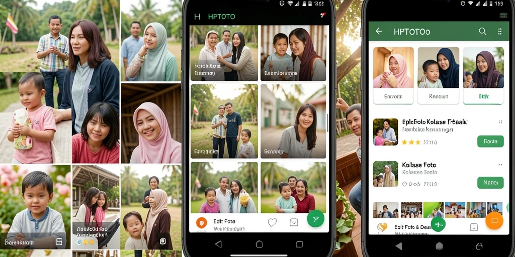 Tampilan intuitif HPTOTO saat membuat kolase foto.