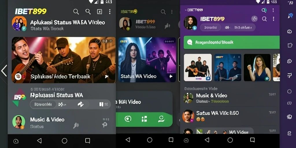 Tampilan antarmuka menarik dari aplikasi Status WA Video.
