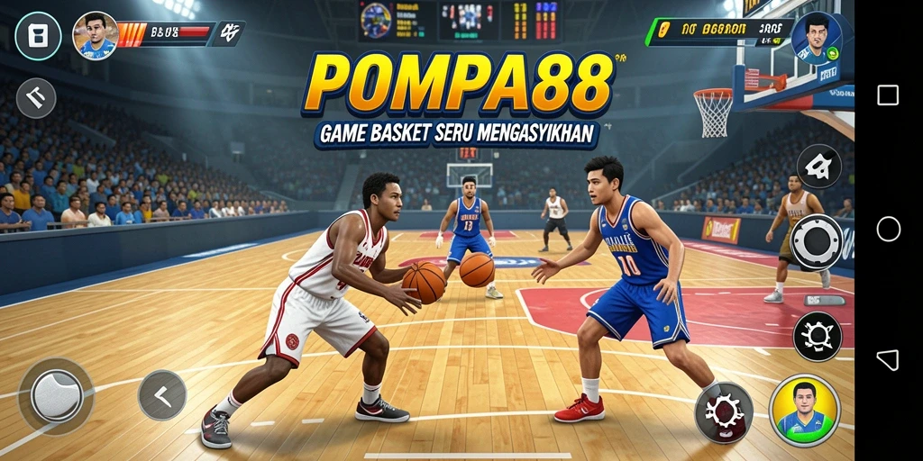 Antarmuka permainan POMPA88 yang menarik dengan aksi Basket yang mendebarkan.
