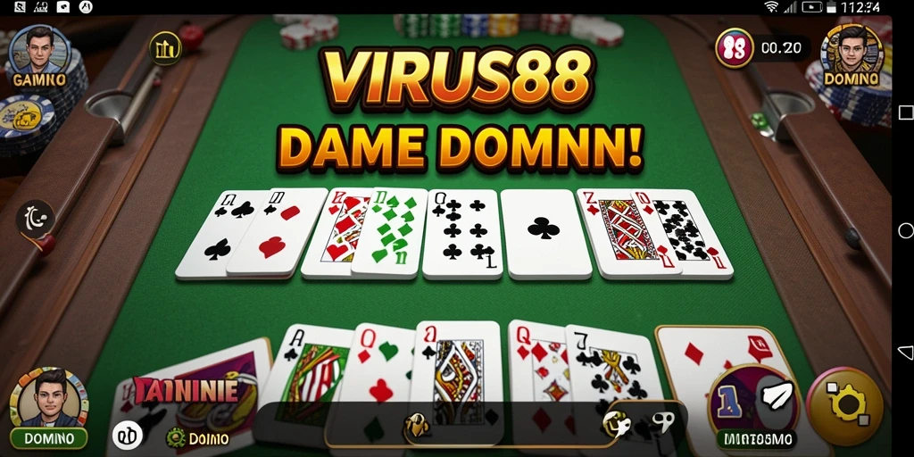 Tampilan antarmuka permainan Domino yang menarik dan interaktif.